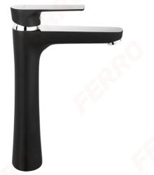 FERRO ALGEO SQUARE BLACK mosdócsaptelep, álló, magasított, fekete-króm (BAQ2LBLC)