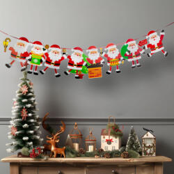 Family Collection Karácsonyi papír girland - 8 db Mikulás - 3, 5 m (58585B) - platinashop