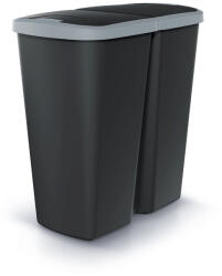 Prosperplast Hulladékgyűjtő Prosperplast COMPACTA Q DUO, 45 l fekete, világosszürke fedéllel (NDAB45-429U/S411)