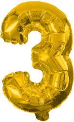 Procos Számos fólia lufi arany színben - 3-as szám 86cm (91187P)