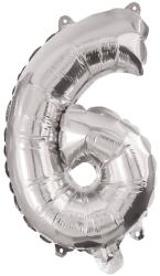 Procos Számos fólia lufi ezüst színben - 6-os szám 86cm (91200P)