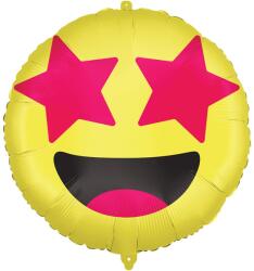 Procos Emoji fólia lufi - Csillagos szemű mosolygós arc 46cm (96384)