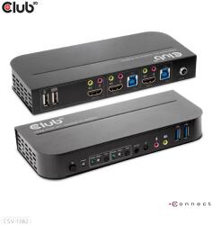 Club 3D KVM Switch - CSV-1382 (Dual HDMI, 4K60Hz, USB, PC KVM funkció, HDR, 3D támogatás) (CSV-1382) - smart-otthon