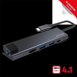 ADVANCE USB Hub - XPAND SMART USB-C 5IN1 (USB-C to 2xUSB-A3.1+USB-C+HDMI+RJ45, fekete) (HUB-CHU45)