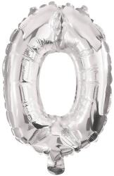 Procos Számos fólia lufi ezüst színben - 0-ás szám 86cm (91194P)