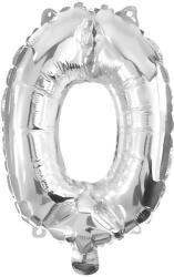 Procos Számos fólia lufi ezüst színben - 0-ás szám 32cm (89807)