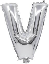 Procos Betű formájú fólia lufi ezüst színben - V betű 32cm (91271)
