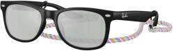 Ray-Ban RJ9052S 7028Y4 JUNIOR NEW WAYFARER Rubber Black Green Mirror Silver Polar napszemüveg (RJ9052S 7028Y4)
