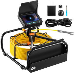 VEVOR Ipari csőkamera 50 m, ⌀17mm, 4, 3" LCD kijelző, 16 GB memóriakártya, 6 LED