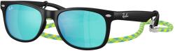 Ray-Ban RJ9052S 702855 JUNIOR NEW WAYFARER Rubber Black Light Green Mirror Blue napszemüveg (RJ9052S 702855)