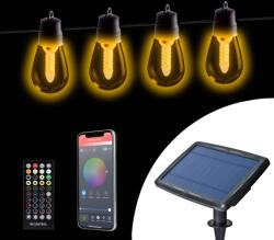 Smart szolár fényfüzér - 25 db fehér LED - állítható színhőmérséklet - 13, 6 m - bluetooth (11744)