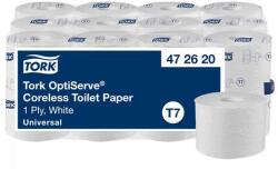 Tork Toalettpapír belsőmag nélküli T7 rendszer 1 rétegű 13, 1cm átmérő Universal Tork OptiServe fehér (472620) (KHH832)