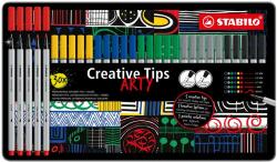STABILO Tűfilc készlet fém doboz Stabilo Creative Tips ARTY 6 különböző szín 5 különböző vastagság (TST89306120)