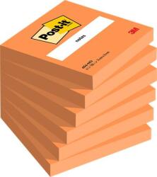 3M Öntapadó jegyzettömb 76x76mm 6x100lap 3M Postit narancs (LP654NO)