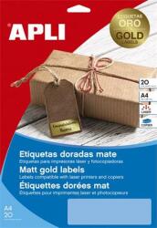APLI Etikett lézernyomtatókhoz és fénymásológépekhez 63, 5x29, 6mm Apli, matt arany színű 540 etikett/csom (LCA14887)