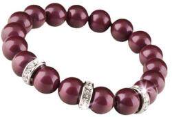 Art Crystella Karkötő burgundi vörös Swarovski gyöngyből fehér rondella kristállyal 10mm Art Crystella M (RSWK0115)