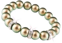 Art Crystella Karkötő zöld Swarovski gyöngyből fehér rondella kristállyal 10mm Art Crystella M (RSWK0114)