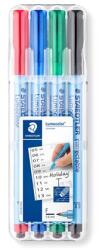 STAEDTLER Alkoholmentes marker készlet OHP 0, 6mm Staedtler Lumocolor 305 F 4 különböző szín (TS305FWP4)