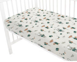  Baby Shop 60*120 cm pamut, gumis lepedő - bézs róka és nyuszi - babastar