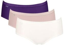 Sloggi 3 pack chiloți Basic+ Midi alb, bej și violet, L