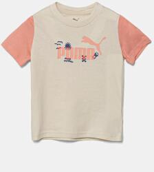 PUMA gyerek pamut póló SANDY ADVENTURES Tee bézs, nyomott mintás, 685155 - bézs 104