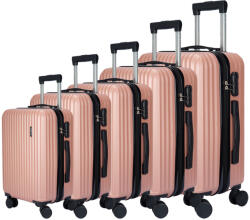 Dollcini Dollcini, Világjáró Bőrönd 5db set, 28"24"20"18"16", Több színben - rózsaszín - 85× 55 × 40 cm