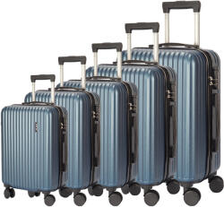 Dollcini Dollcini, Világjáró Bőrönd 5db set, 28"24"20"18"16", Több színben - kék - 85× 55 × 40 cm