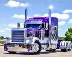 NORIMPEX - Puzzle Pictura cu diamant: Camion violet 30x40 cm - 1 - 39 piese