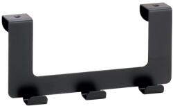 Bemeta Dark Cuier baie cu 3 brate, fixare pe usa, negru (101106220)