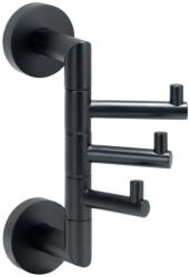Bemeta Dark Cuier baie vertical cu 3 brate, negru (104206070)
