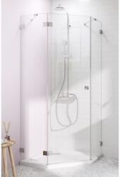 Radaway Cabina dus pentagonala cu usa batanta Radaway Essenza Pro PTJ 80x90 cm (10100000-01-01L/10100400-01-01)