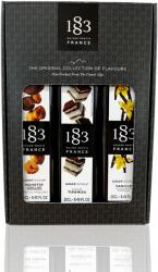1883 Maison Routin 1883 Díszdobozos Kávés szett 3X0, 25l (Amaretto szirup, Sóskaramell szirup, Tiramisu szirup)