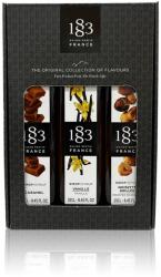 1883 Maison Routin 1883 Díszdobozos Kávés szett 3X0, 25l (Vanília szirup, Karamell szirup, Pörkölt mogyoró szirup) - finalcocktail - 5 445 Ft