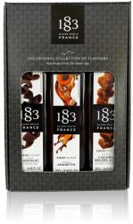 1883 Maison Routin 1883 Díszdobozos Ajándékszett 3X25cl (Sóskaramell szirup, Amaretto szirup, Csokoládé szirup)