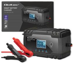 Qoltec Intelligens mikroprocesszoros töltő 12V 8A | 24V 4A | Javító funkcióval ellátott egyenirányító AGM GEL akkumulátorhoz | LCD (52490)
