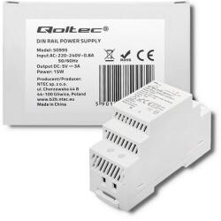 Qoltec Ipari DIN sínre szerelhető tápegység | 15W | 5V | 3A (50995)
