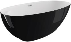 SPATIO Cada freestanding ovala Spatio Kivi acril 165x75 cm, negru lucios (CPC-00472)