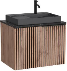 Roca Set mobilier baie cu riflaj (masca si lavoar cu sertar) Roca Horizon 72x50xH56 cm, bej/negru (A851948553)