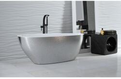 Besco Cada freestanding ovala Besco Goya Glam XS compozit 142x62 cm, argintiu (WMD-140-GS)