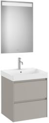 Roca Set mobilier baie (masca 55x46xH65 cm, lavoar si oglinda cu iluminare LED) Roca Ona gri mat (A851703510)