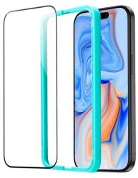 ESR Apple iPhone 15 Plus képernyővédő üveg (2.5d, 0.3mm, 9h + segédkeret) fekete (GP-150377)