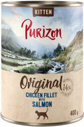Purizon 12x400g Purizon Kitten nedves macskatáp - Csirkefilé lazaccal