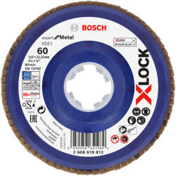 Bosch EXPERT Metal X551 X-Lock legyezőtárcsa 115mm, 22, 23 G60 sarokcsiszolókhoz (Regisztrációval akár ajándék is elérhető! ) (2608619812)