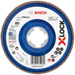 Bosch EXPERT Metal X551 X-Lock legyezőtárcsa 125mm, 22, 23 G80 sarokcsiszolókhoz (2608619817)
