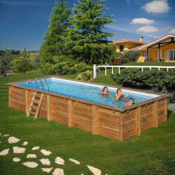 Pontaqua TIMBER szögletes fa medence 10, 0 x4, 0 x 1, 46 m (FFA_961)