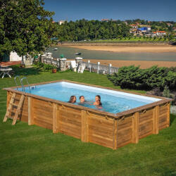 Pontaqua TIMBER szögletes fa medence 4, 20 x 2, 70 x 1, 17 m (FFA_970) - aqualing