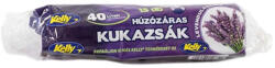Kelly húzózáras illatosított szemeteszsák Levendula 40L - 50*60cm, 15db/tek
