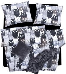 Scanquilt KLASIK DESIGN ágyneműhuzat, macskák, szürke-fekete, 140 × 200/70 × 90 cm (35614)