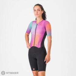 Castelli PR 2 W SPEED SUIT női jumpsuit, fekete/hortenzia/narancs (S)