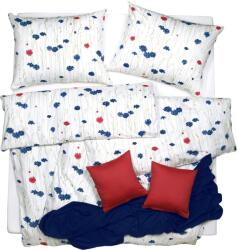 Scanquilt Saten Design - field, kék-piros, 140 × 200/70 × 90 cm (34696)